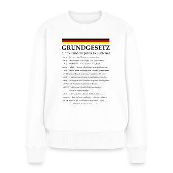 Grundgesetz mit Artikeln - Frauen Premium Bio Pullover - Weiß - Vorne - Julia (174cm)