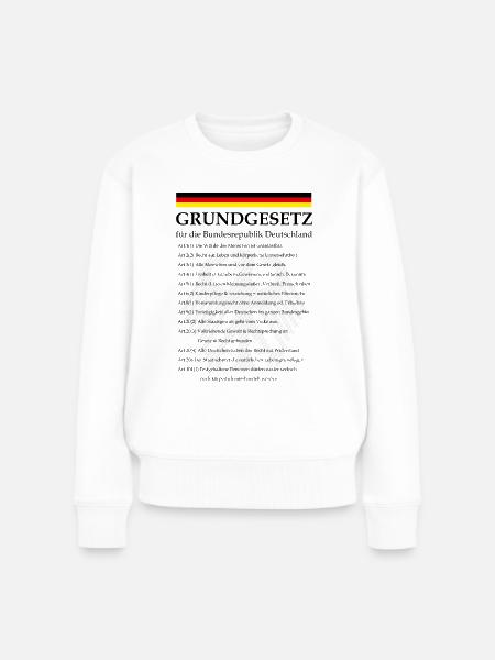 Grundgesetz mit Artikeln - Frauen Premium Bio Pullover - Weiß