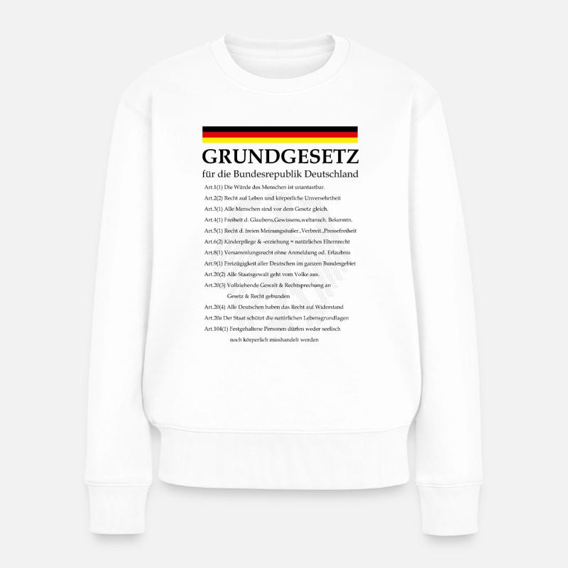 Grundgesetz mit Artikeln - Frauen Premium Bio Pullover - Weiß