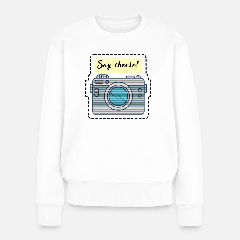 Dites fromage! caméra - Pull Premium bio Femme - blanc