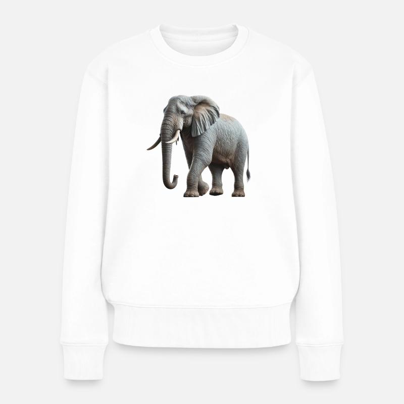 Elefant - Frauen Premium Bio Pullover - Weiß