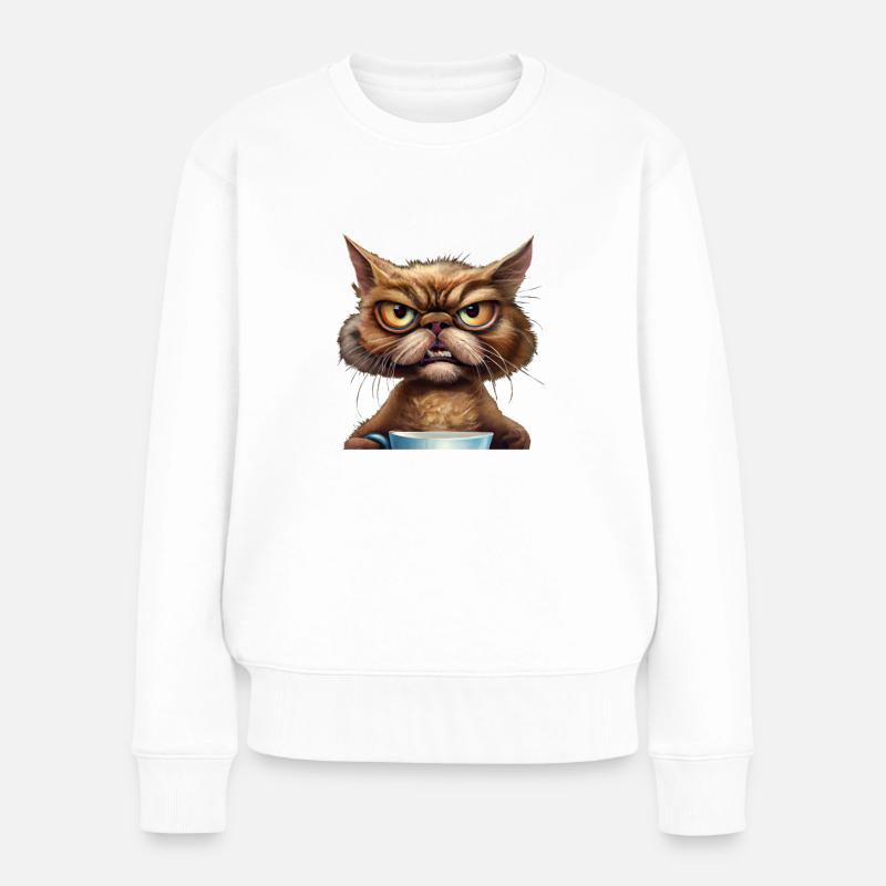 Gebt Mir Kaffee Und Niemand Wird Verletzt. Lustige - Frauen Premium Bio Pullover - Weiß