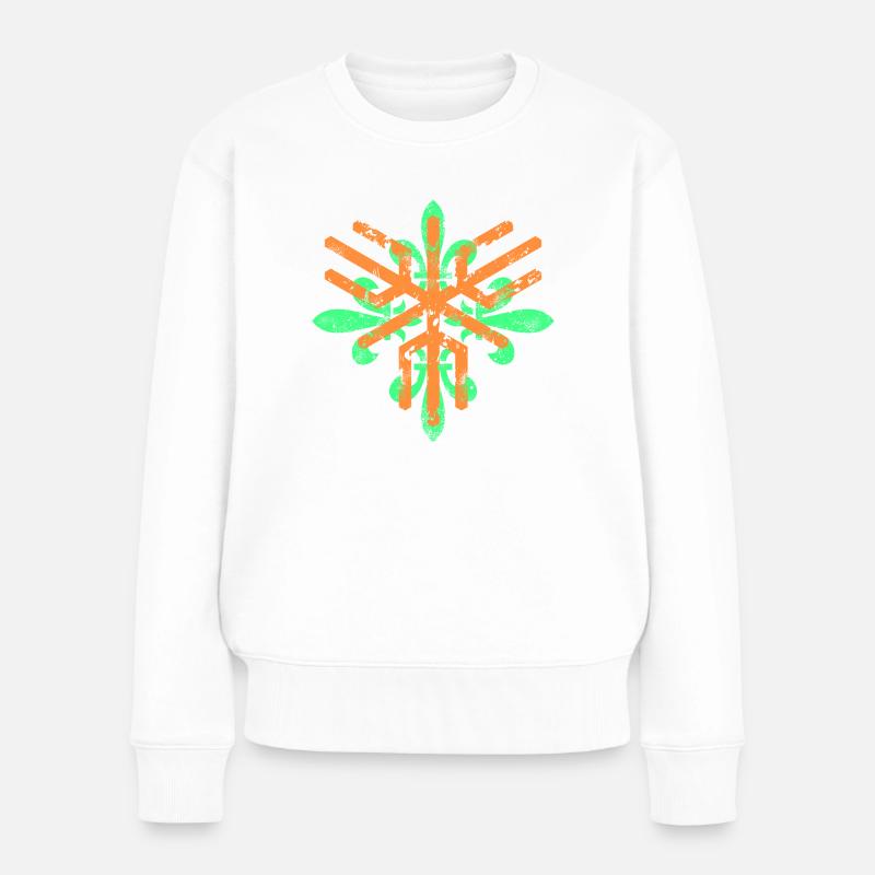 Ornament Element - Frauen Premium Bio Pullover - Weiß
