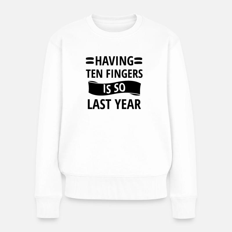 Fingeramputation Finger Abgeschnitten - Frauen Premium Bio Pullover - Weiß