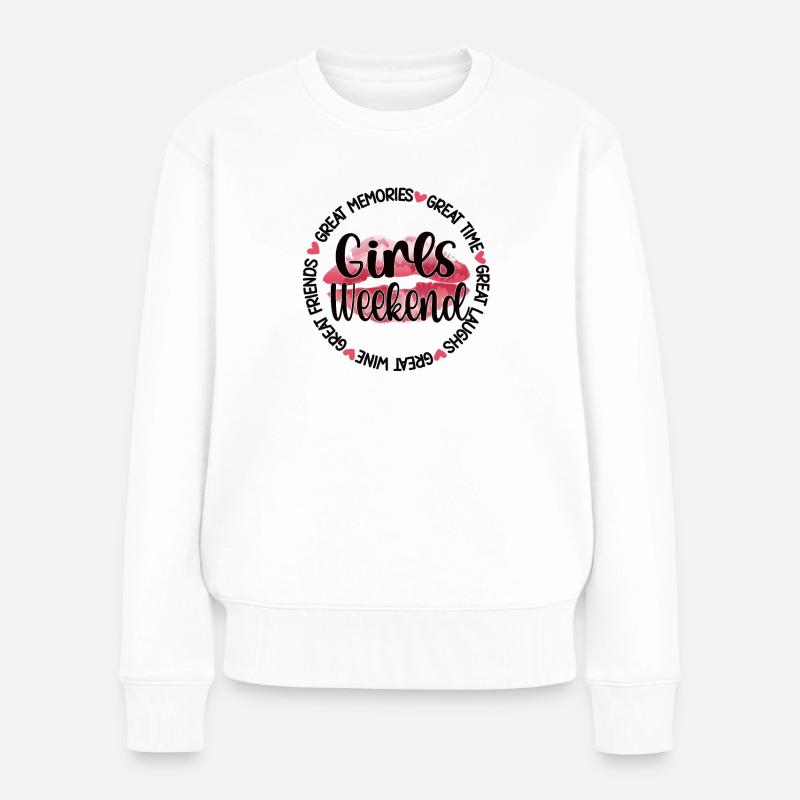 Week-end des filles court week-end filles-week-end - Pull Premium bio Femme - blanc