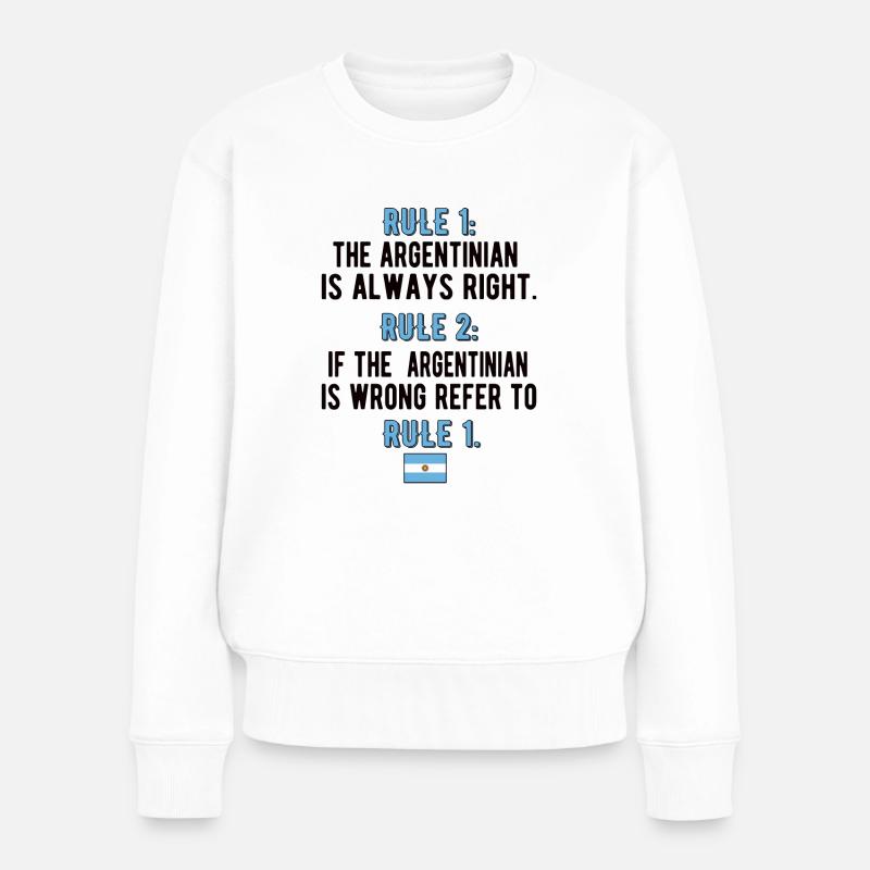 Stolzer Argentinier Herkunft Argentinien Flagge - Frauen Premium Bio Pullover - Weiß