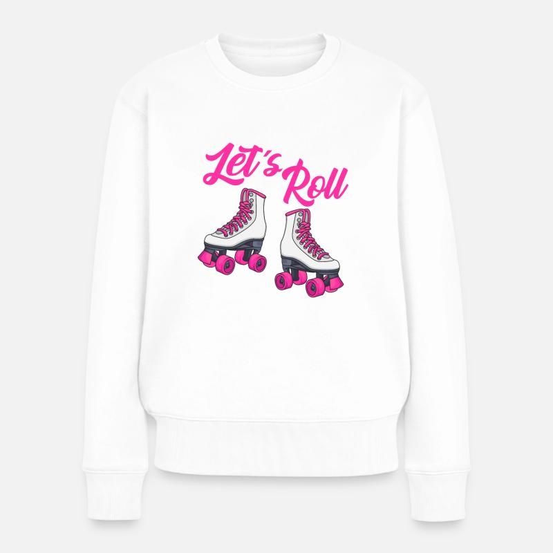 Rollschuh Shirt Rollschuhe Rollschuhfahrer - Frauen Premium Bio Pullover - Weiß