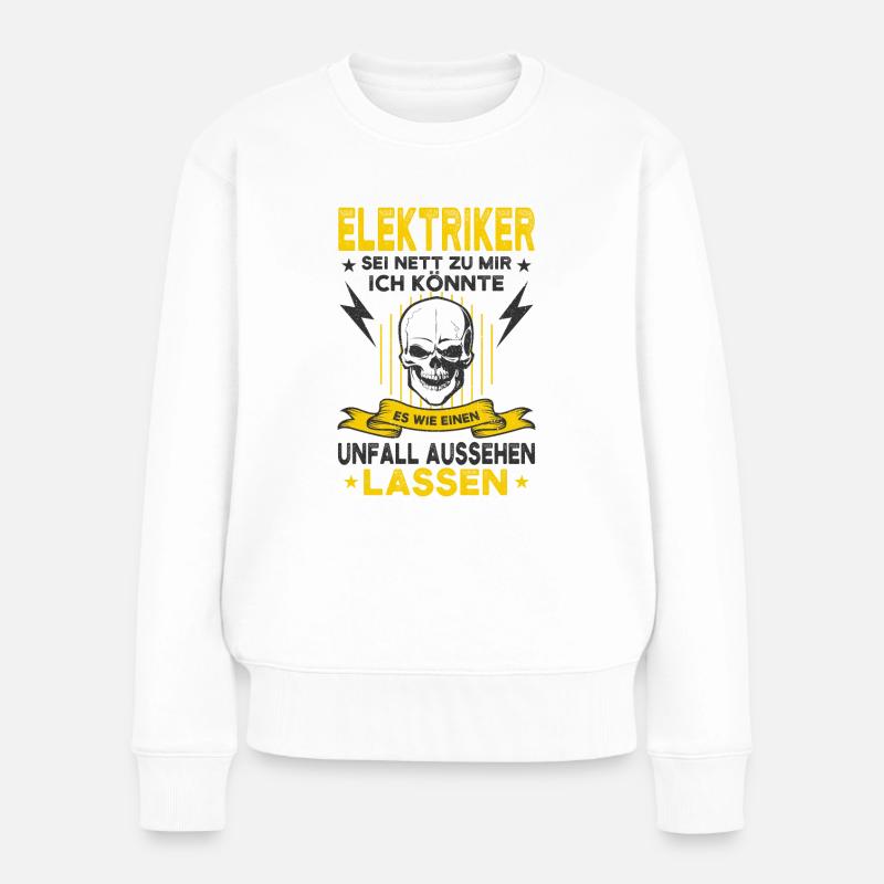 Elektriker - Frauen Premium Bio Pullover - Weiß