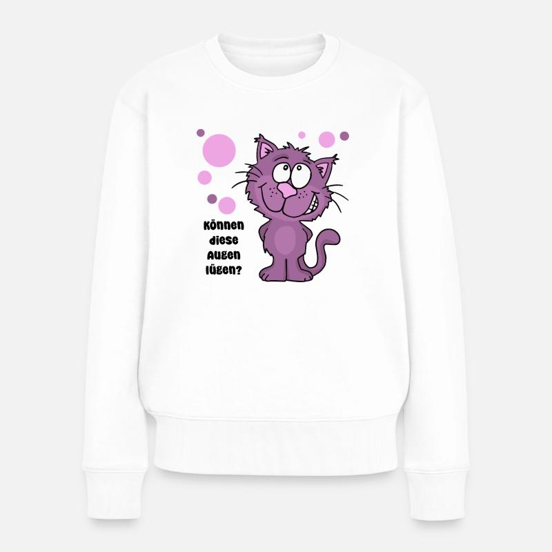 Können diese Augen lügen? - Frauen Premium Bio Pullover - Weiß