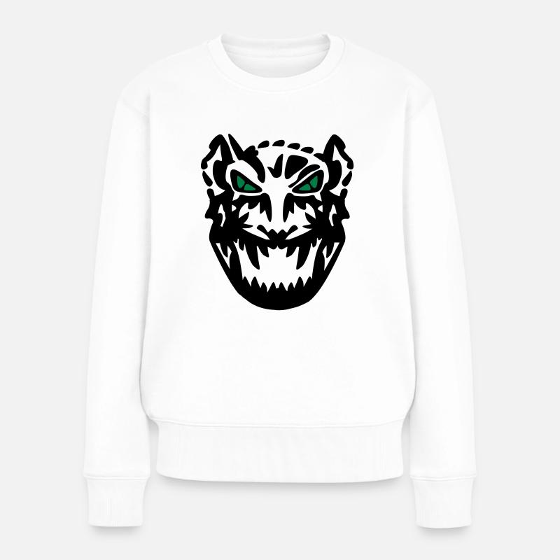tiger_ear_vec_2 en - Women's Premium Organic Jumper - white