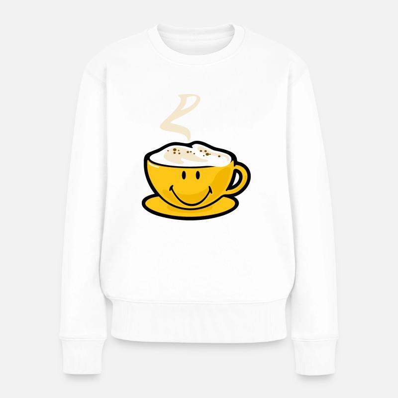 Smiley Capuccino - Pull Premium bio Femme - blanc