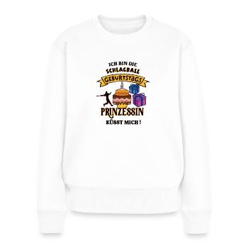 Schlagballerin Geburtstag Schlagballspielerin Geb - Frauen Premium Bio Pullover - Weiß - Vorne - Julia (174cm)