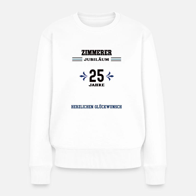 Zimmerer 25 Jahre Jubiläum 25. jähriges Jubilaeum - Frauen Premium Bio Pullover - Weiß