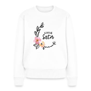 Fleur Vine Petite Sœur - Pull Premium bio Femme - blanc - Devant - Julia (174cm)