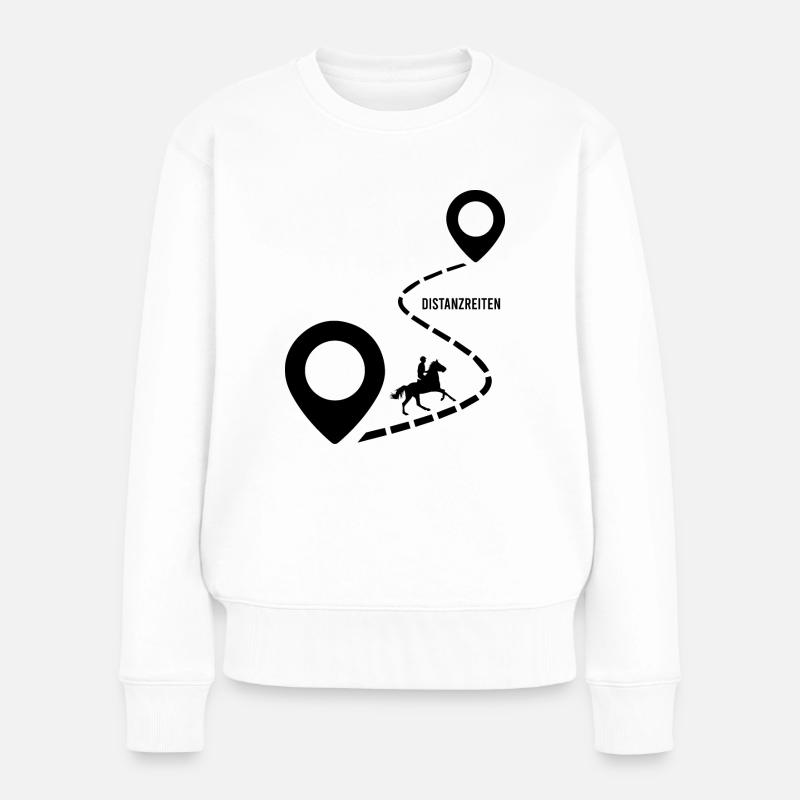 Distanzreitenentfernung - Frauen Premium Bio Pullover - Weiß