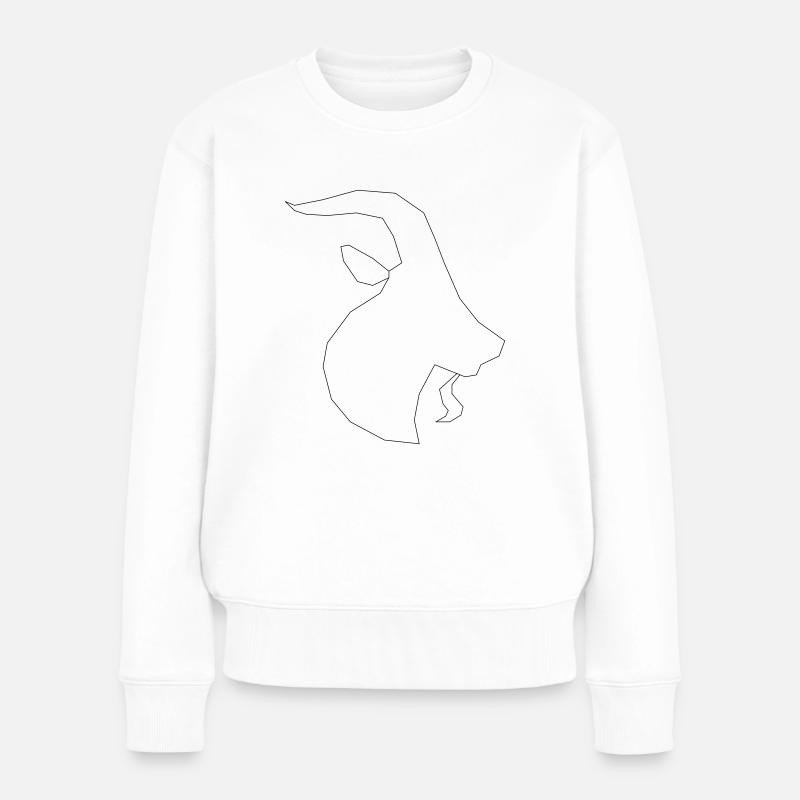 Steinbock - Frauen Premium Bio Pullover - Weiß