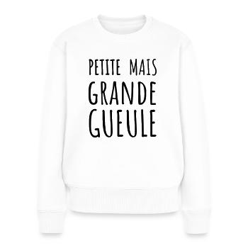 Femme petite Humour - Pull Premium bio Femme - blanc - Devant - Julia (174cm)