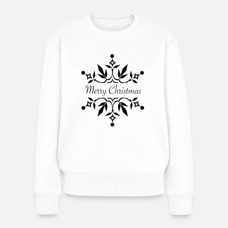 Merry Christmas Flocke - Frauen Premium Bio Pullover - Weiß