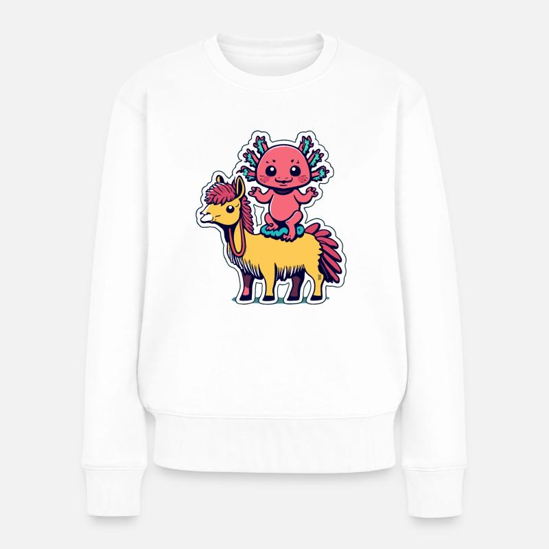 Axolotl - Frauen Premium Bio Pullover - Weiß