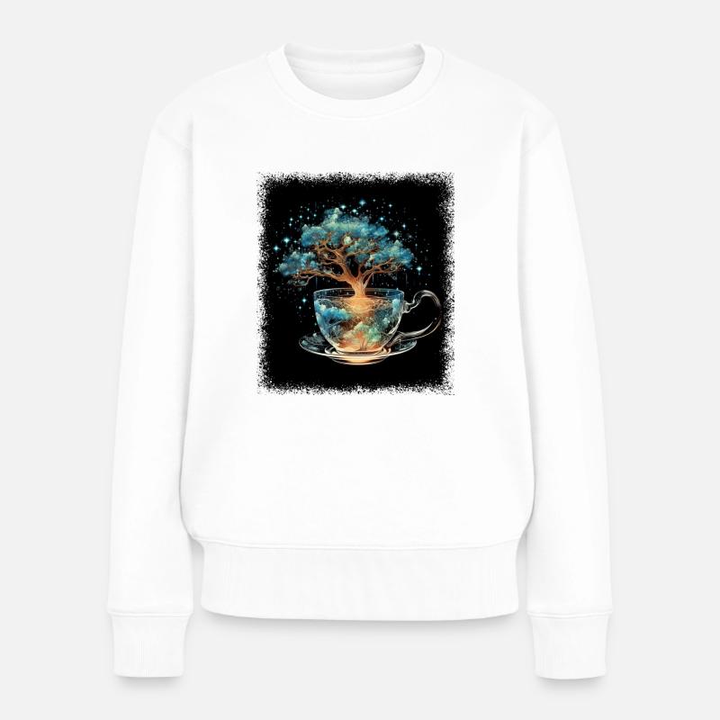 quote birthday present idea bubble tea time - Frauen Premium Bio Pullover - Weiß