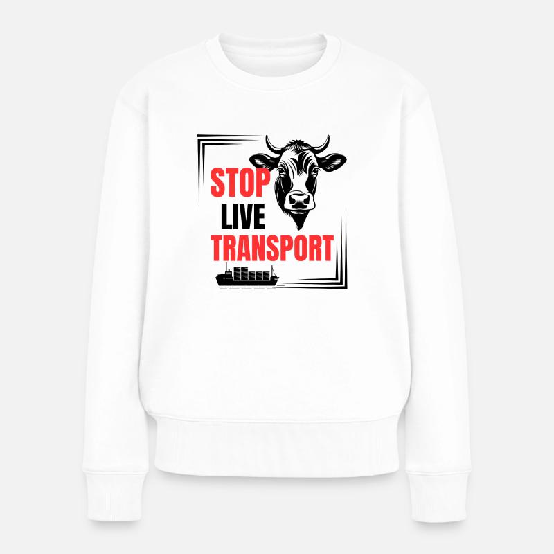 Tiertransport Kälber Rinder Kuh Kühe - Frauen Premium Bio Pullover - Weiß