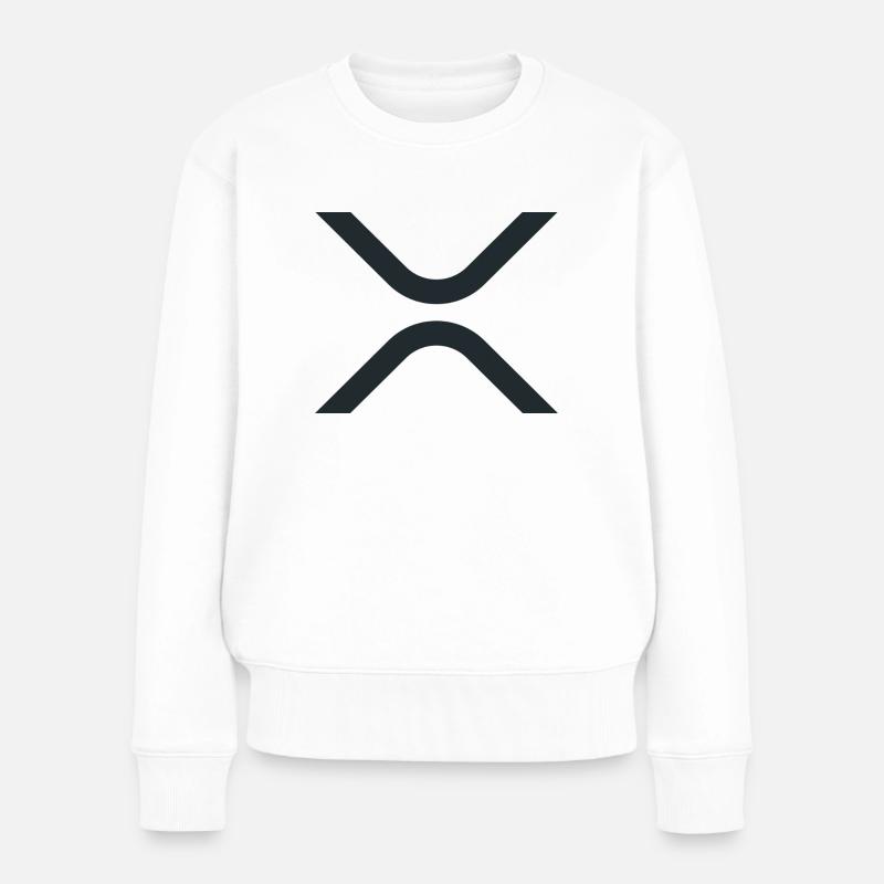 Ripple XRP Logo - Frauen Premium Bio Pullover - Weiß
