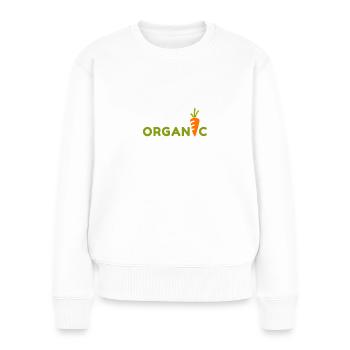 Organic. Bio. Essen. - Frauen Premium Bio Pullover - Weiß - Vorne - Julia (174cm)