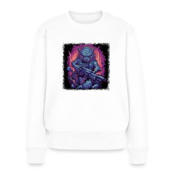 funny sayings sayings present cool badgers rodent - Frauen Premium Bio Pullover - Weiß - Vorne - Julia (174cm)