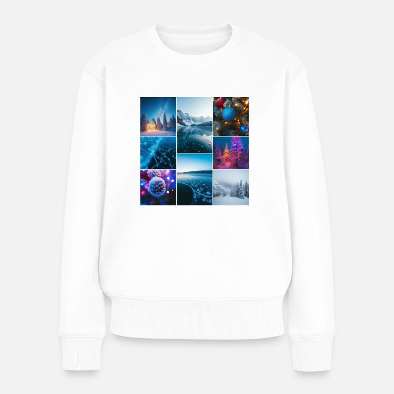 Weihnachten am See - Frauen Premium Bio Pullover - Weiß