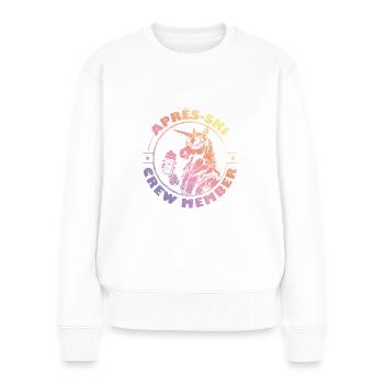 L’équipe d’après-ski licorne dit colorée - Pull Premium bio Femme - blanc - Devant - Julia (174cm)