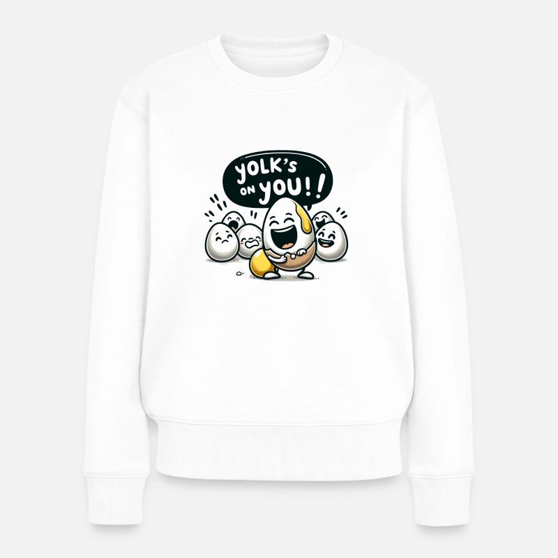 Yolk's on you - Frauen Premium Bio Pullover - Weiß