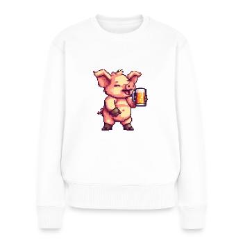 Pig Beer Party Funny - Women's Premium Organic Jumper - white - Front - Julia (174cm)
