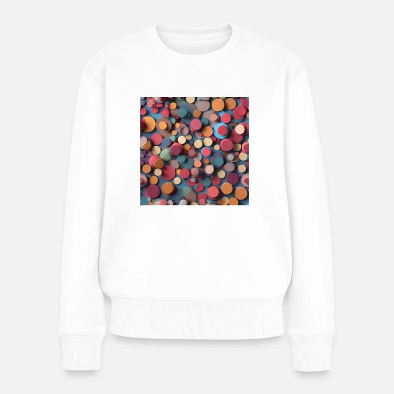 Cercles colorés - Pull Premium bio Femme - blanc