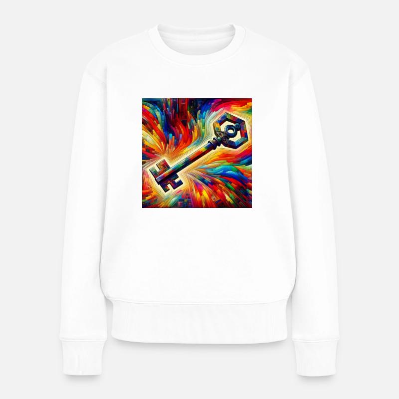 Schlüssel - Frauen Premium Bio Pullover - Weiß