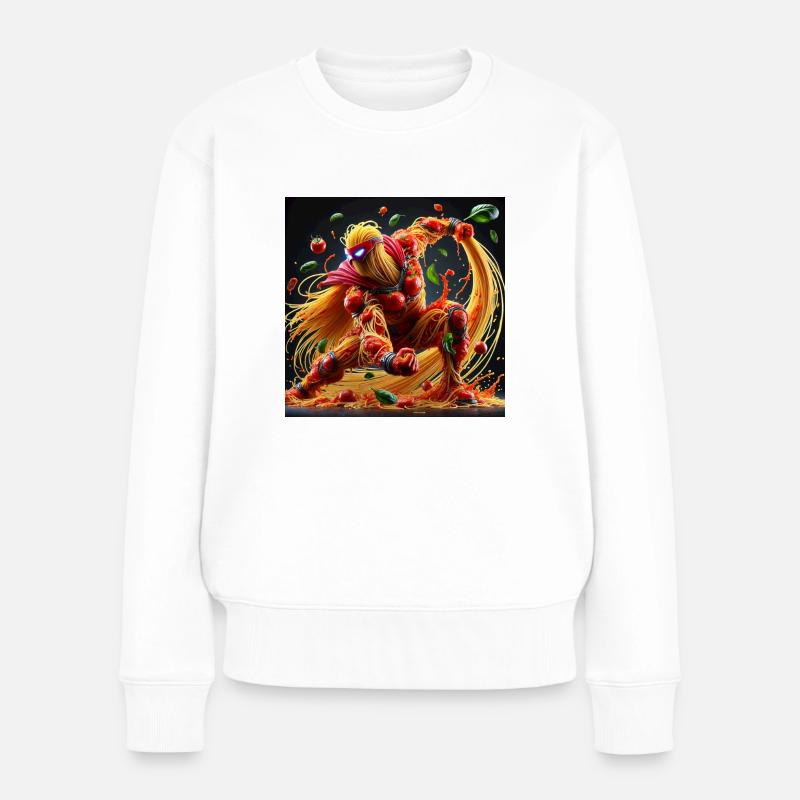 Pastahero - Frauen Premium Bio Pullover - Weiß