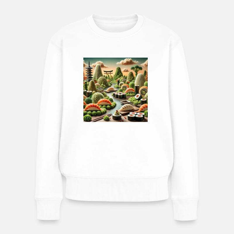 Sushi - Frauen Premium Bio Pullover - Weiß