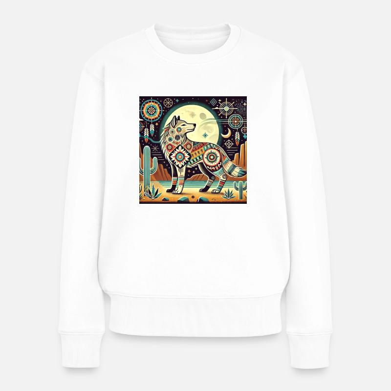 Le loup à vos côtés - Pull Premium bio Femme - blanc