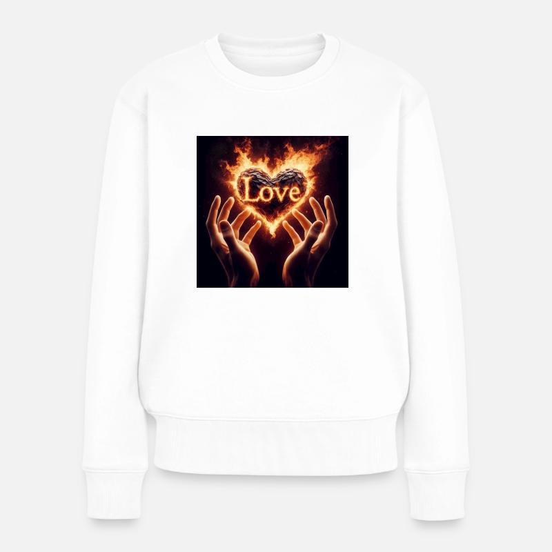 Amour Coeur Mains - Pull Premium bio Femme - blanc