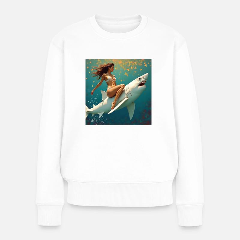 Hai reiten - Frauen Premium Bio Pullover - Weiß