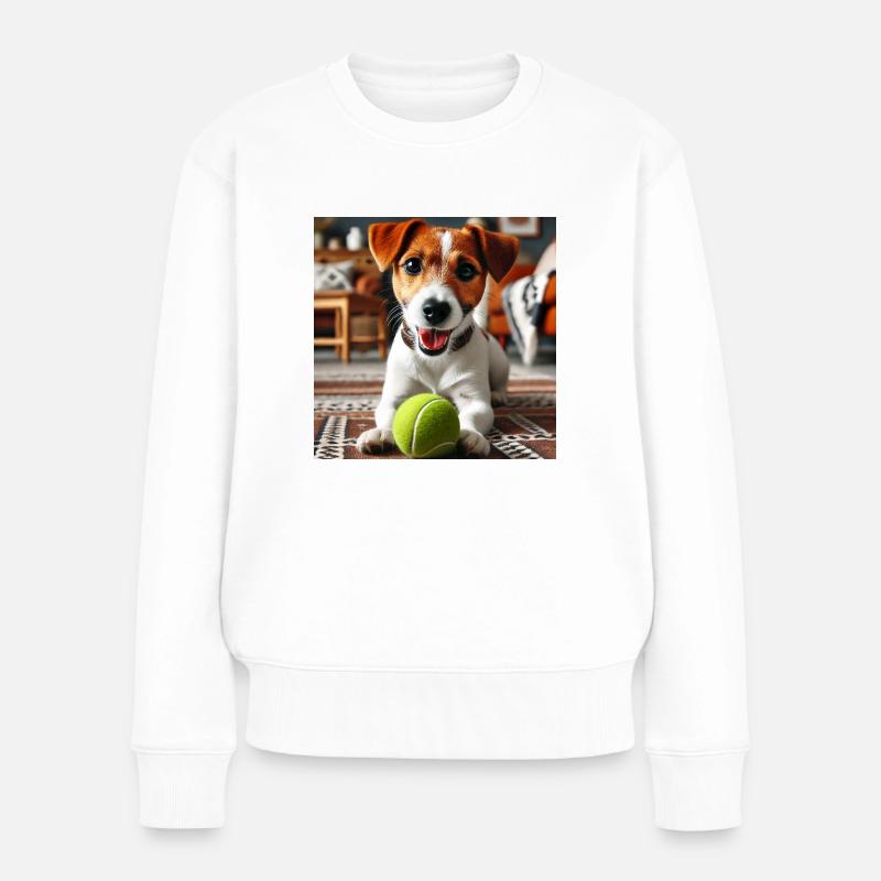 Luke spielt zur Abwechslung Ball - Frauen Premium Bio Pullover - Weiß