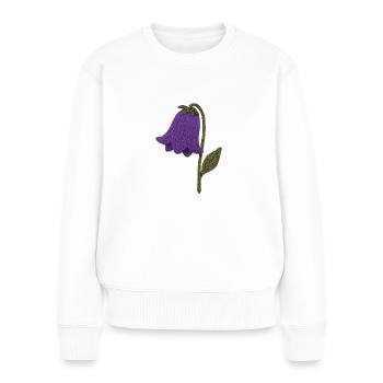 Blumen - Frauen Premium Bio Pullover - Weiß - Vorne - Julia (174cm)