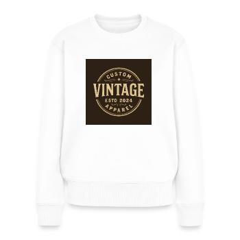 Custom vintage - Pull Premium bio Femme - blanc - Devant - Julia (174cm)