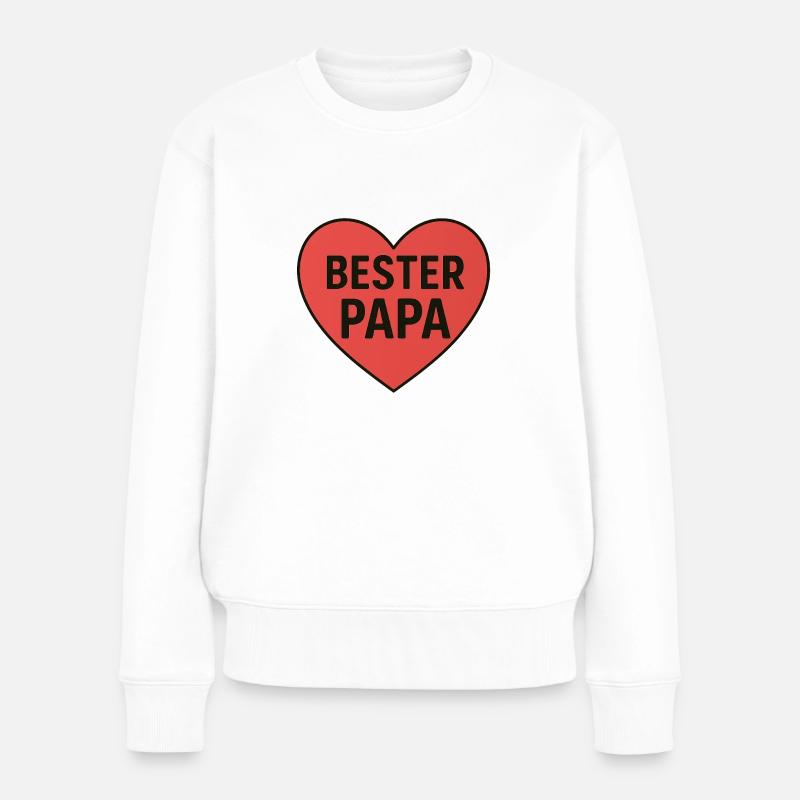 BESTER PAPA - Frauen Premium Bio Pullover - Weiß