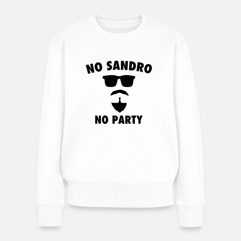 NO SANDRO NO PARTY - Frauen Premium Bio Pullover - Weiß