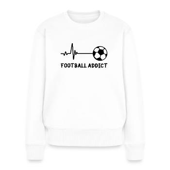 Football Addict - Pull Premium bio Femme - blanc - Devant - Julia (174cm)
