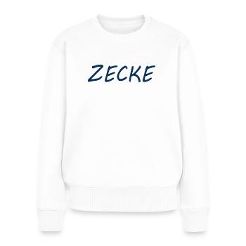 ZECKE - Frauen Premium Bio Pullover - Weiß - Vorne - Julia (174cm)