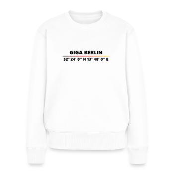 Giga Berlin Koordinaten - Frauen Premium Bio Pullover - Weiß - Vorne - Julia (174cm)