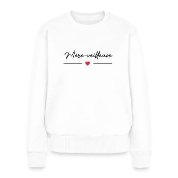 Mère-veilleuse - Pull Premium bio Femme - blanc - Devant - Julia (174cm)