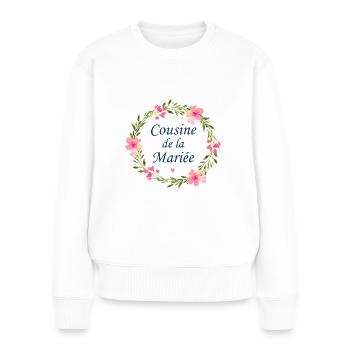 Cousine de la mariée - Pull Premium bio Femme - blanc - Devant - Julia (174cm)