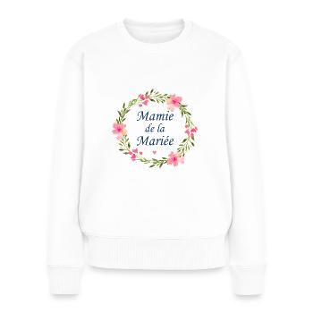 Mamie de la mariée - Pull Premium bio Femme - blanc - Devant - Julia (174cm)
